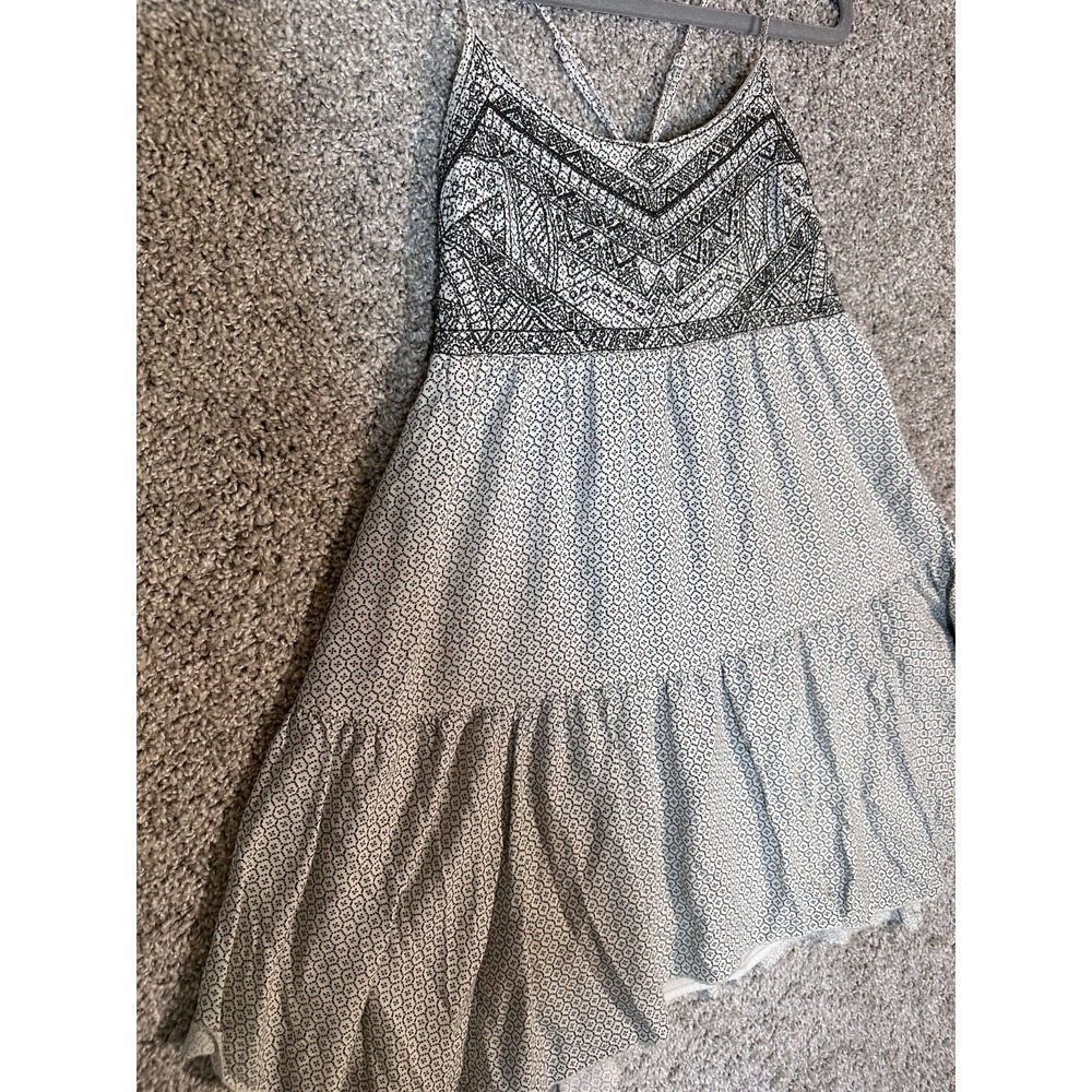 American Eagle Outfitters Handkerchief Dress S Black White Tiered Strappy‎ Flowy - Picture 2 of 6